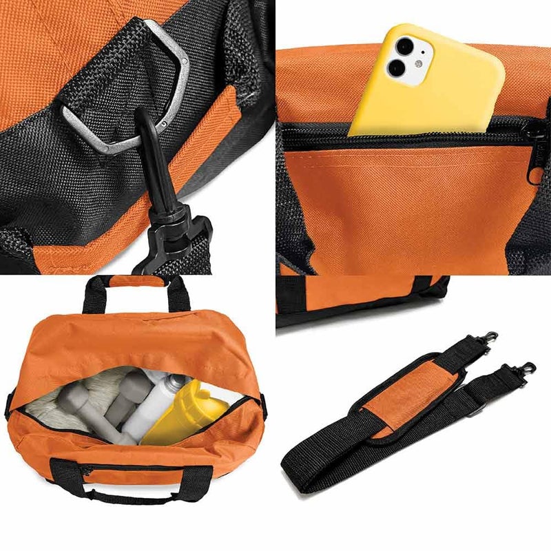Dalix 14" Small Duffle Bag Two Toned Gym Travel Bag in Orange - Image 5